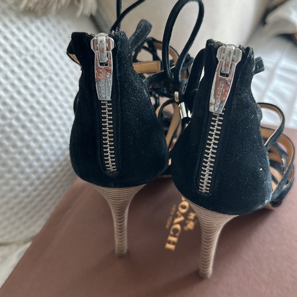 Coach Salvadora Black Suede Lace up Sandal - SIZE 8.5 - Picture 7 of 12
